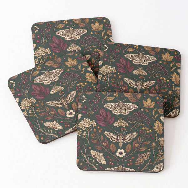 Item preview, Vintage Moth Botanical Autumn Pattern designed and sold by Ivy-Triggs.