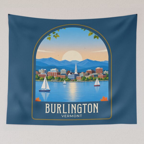 Item preview, Burlington Vintage Travel Illustration designed and sold by HomeLivingCo.
