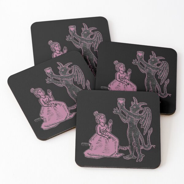 Item preview,  The Demon and the Maiden (rose version) - Medieval Gothic Illustration designed and sold by Dungeon-Shop.