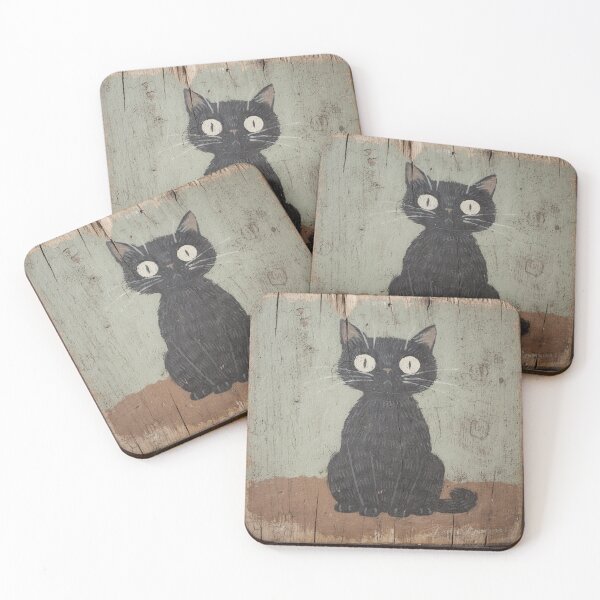 Item preview, Wide-Eyed Black Cat designed and sold by PictorialWhimsy.