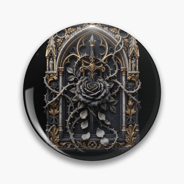 Item preview, Black Rose with Thorn Vines — Gothic Stone Sculpture designed and sold by David Mateo ArtWorks.