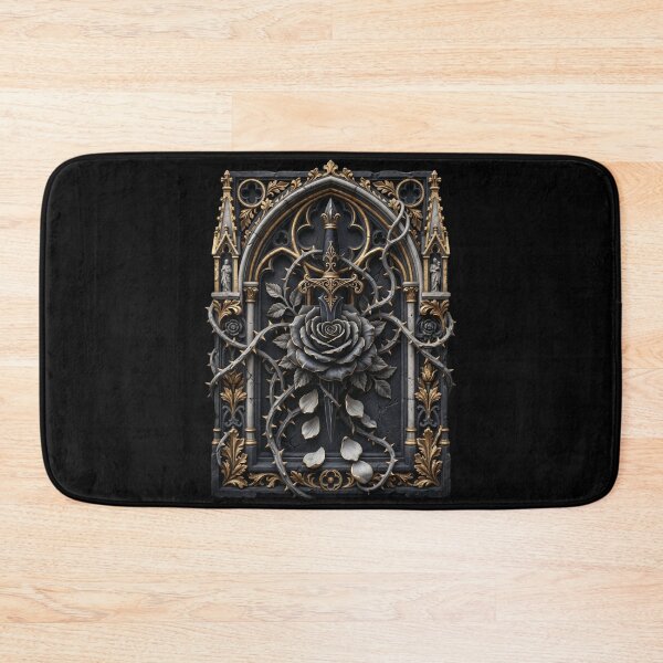 Item preview, Black Rose with Thorn Vines — Gothic Stone Sculpture designed and sold by David Mateo ArtWorks.