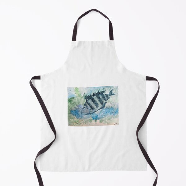 Item preview, Sheepshead Fish Watercolor designed and sold by BirdandaBrush.