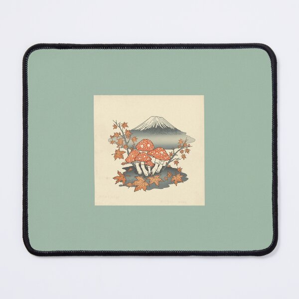Item preview, Mushrooms, Maple Leaves & Mt Fuji — Ukiyo-e Autumn Art designed and sold by derideriworks.