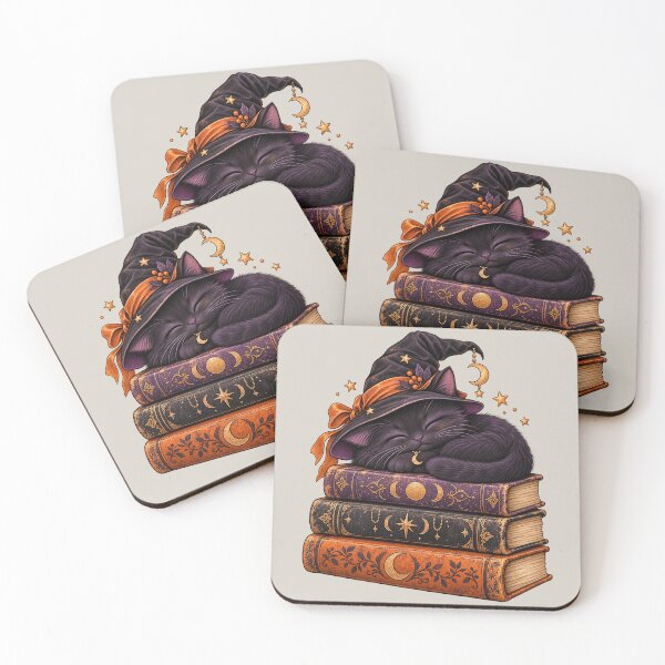 Item preview, Sleepy Witch Cat on Magic Books Halloween designed and sold by Triple-NTH.