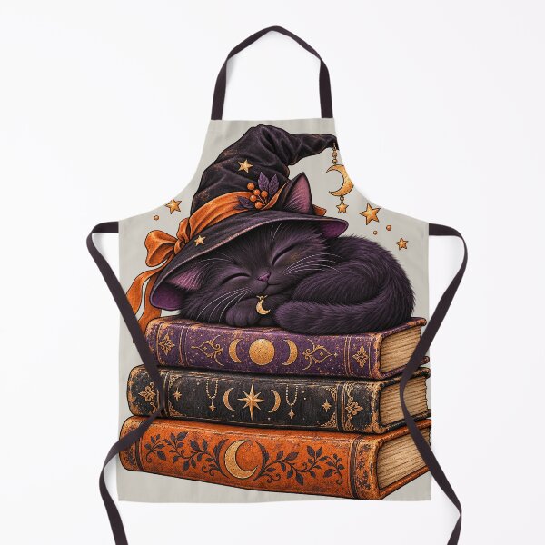 Item preview, Sleepy Witch Cat on Magic Books Halloween designed and sold by Triple-NTH.