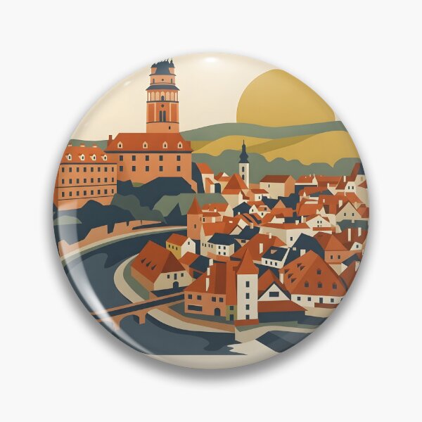 Item preview, Cesky Krumlov Vintage Travel Poster - Minimalist Czech Republic Art Print designed and sold by DuckOddity.