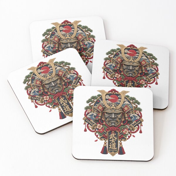 Item preview, Bushido Samurai Embroidery – Japanese Warrior Mask Streetwear Art designed and sold by Emoji Emblems.