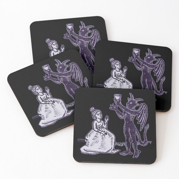 Item preview,  The Demon and the Maiden (violet version) - Medieval Gothic Illustration designed and sold by Dungeon-Shop.