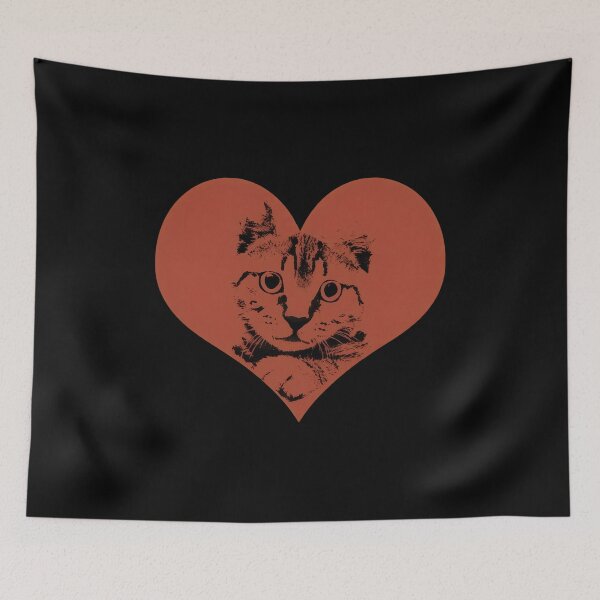 Item preview, Cat Heart Portrait Illustration designed and sold by Dmo3HarkoArt.