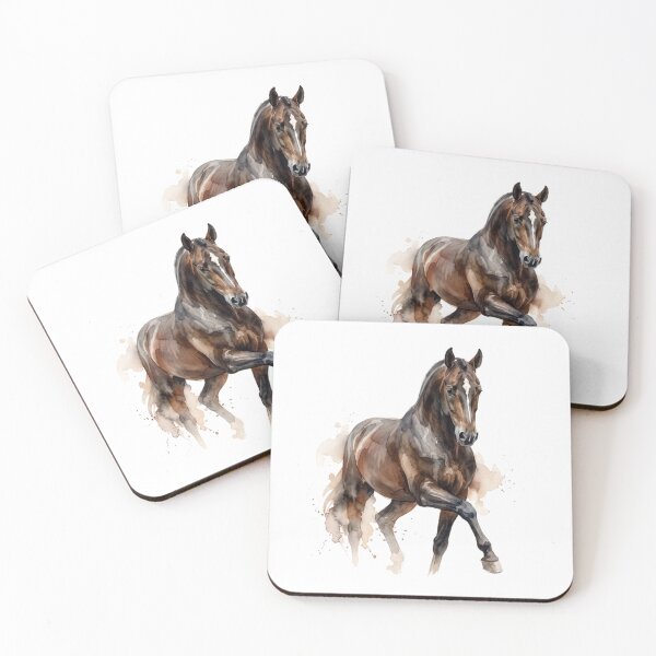Item preview, Bay Horse in Motion Watercolor designed and sold by Rutvain.