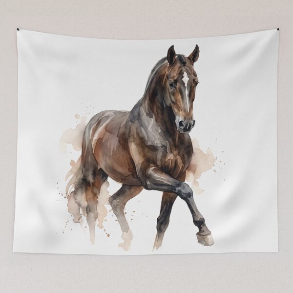 Item preview, Bay Horse in Motion Watercolor designed and sold by Rutvain.