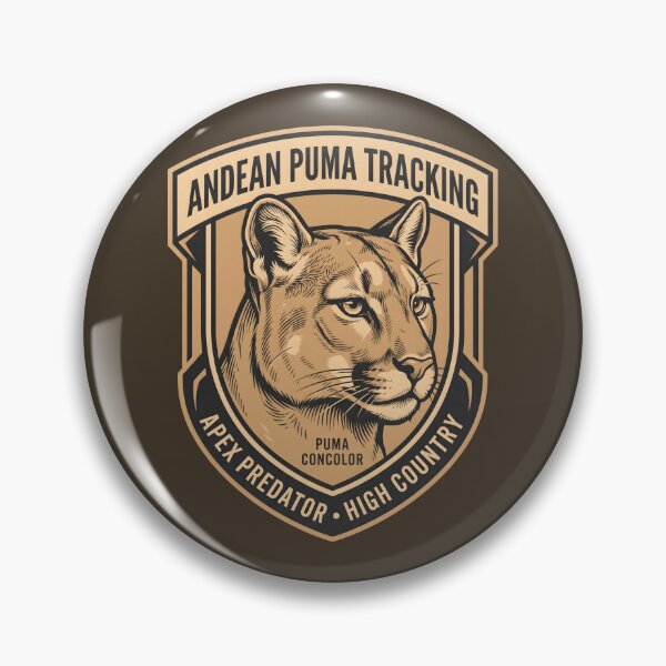 Item preview, Andean Puma Tracking Apex Predator Wildlife Emblem designed and sold by SplashTastic.