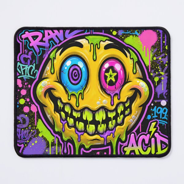 Item preview, Acid Smile Face – Neon Rave Graffiti designed and sold by RH Design Lab.