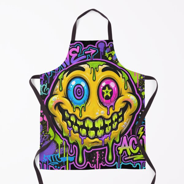 Item preview, Acid Smile Face – Neon Rave Graffiti designed and sold by RH Design Lab.