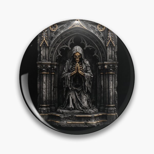 Item preview, Death Figure in Prayer in Gothic Niche — Dark Sculpture designed and sold by David Mateo ArtWorks.