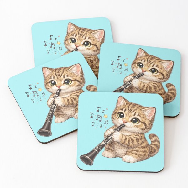 Item preview, cat playing clarinet designed and sold by PasoaPaso2025.