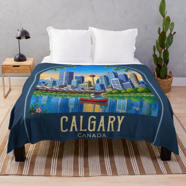 Item preview, Calgary Vintage Travel Illustration designed and sold by HomeLivingCo.