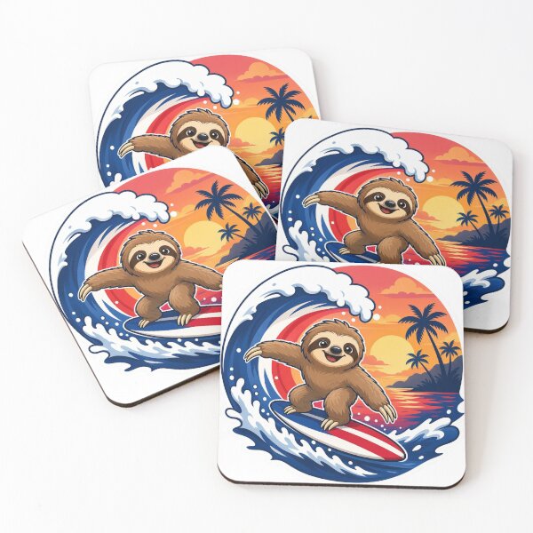 Item preview, Pura Vida Surfing Sloth designed and sold by TicoInk.