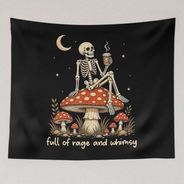 Item preview, Full Of Rage And Whimsy Skeleton Mushroom Halloween designed and sold by cruddenstroud23.