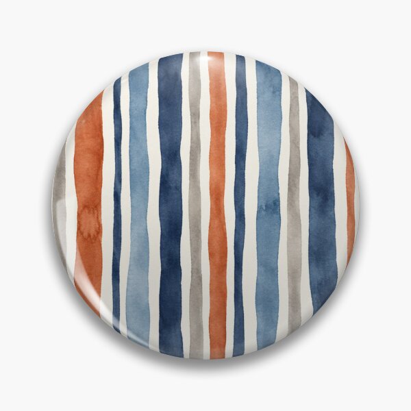 Item preview, Watercolor Vertical Stripes Pattern Navy Orange Neutral designed and sold by SayMaria.