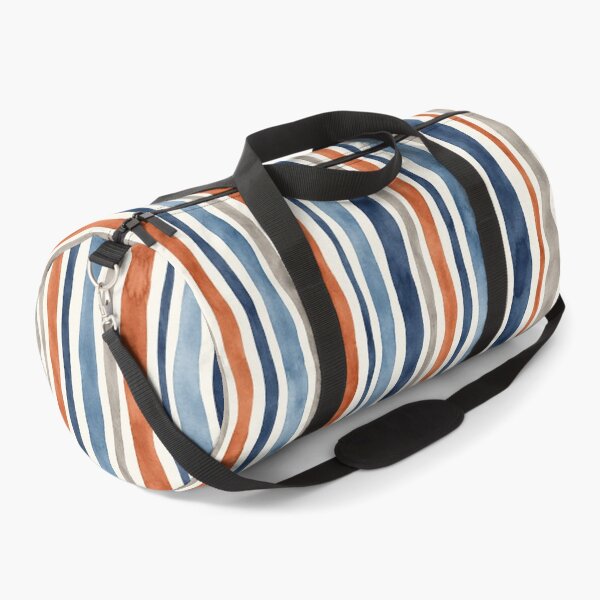 Item preview, Watercolor Vertical Stripes Pattern Navy Orange Neutral designed and sold by SayMaria.