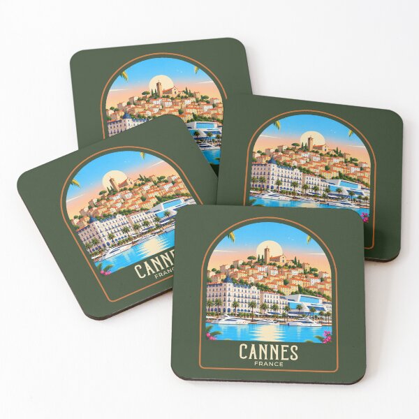 Item preview, Cannes Vintage Travel Illustration designed and sold by HomeLivingCo.