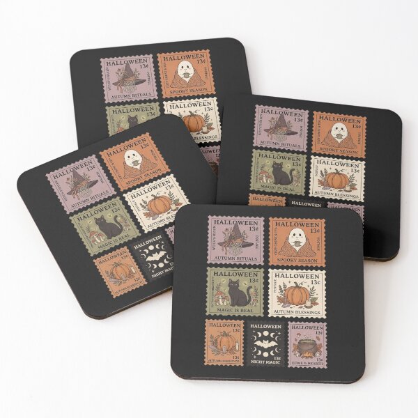 Item preview, Vintage Halloween Aesthetic Postage Stamps designed and sold by VibeTherapyArt.