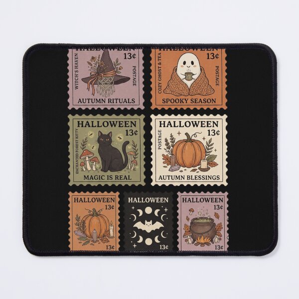 Item preview, Vintage Halloween Aesthetic Postage Stamps designed and sold by VibeTherapyArt.