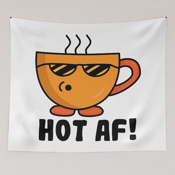 Item preview, Hot AF! | Funny Coffee Cup Characte designed and sold by Creatory.studio.