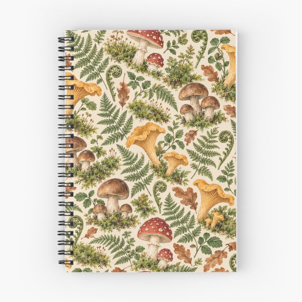 Item preview, Vintage Watercolor Wild Mushroom Fern Seamless Pattern designed and sold by SayMaria.