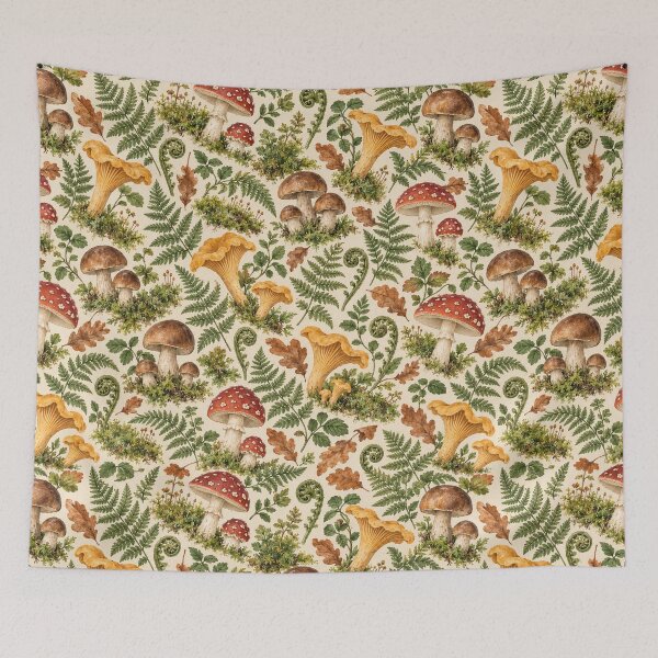 Item preview, Vintage Watercolor Wild Mushroom Fern Seamless Pattern designed and sold by SayMaria.