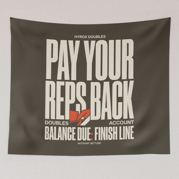 Item preview, Pay Your Reps Back Hyrox Doubles Gym Humor designed and sold by SplashTastic.