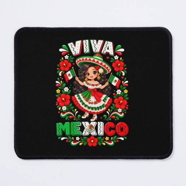 Item preview, Viva Mexico Mexican Girl Flag Independence Day designed and sold by snailslowdance.