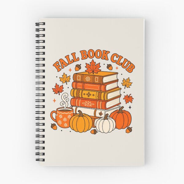 Item preview, Cozy Fall Book Club Pumpkin Autumn Leaves designed and sold by VibeTherapyArt.