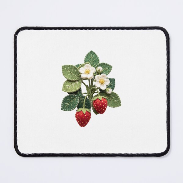 Item preview, Cute Felt Strawberry Plant with White Flowers designed and sold by Tamanna Jahan.