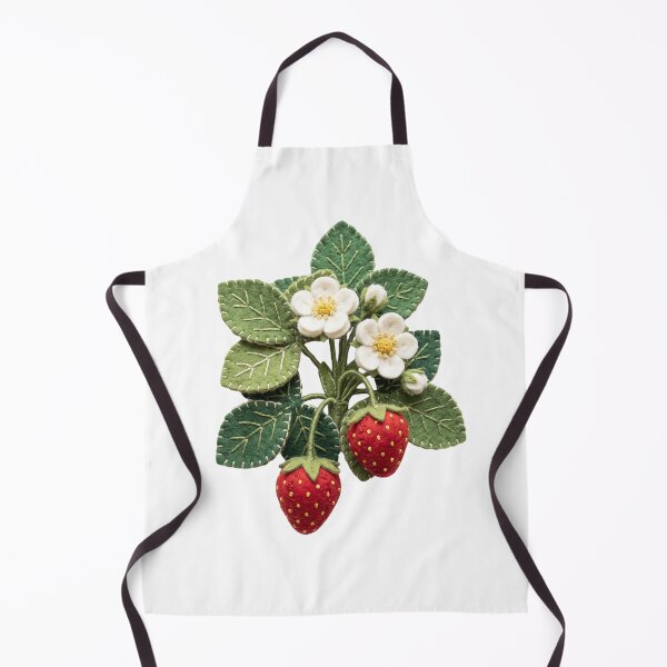 Item preview, Cute Felt Strawberry Plant with White Flowers designed and sold by Mellow Doodle Co..