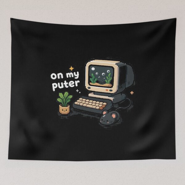 Artikelvorschau, Retro-Computer-Aquarium-Pixel-Art entworfen und verkauft von Dmo3HarkoArt.
