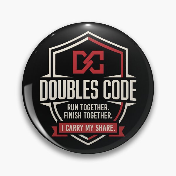 Item preview, Doubles Code Run Together Varsity Shield Emblem designed and sold by SplashTastic.
