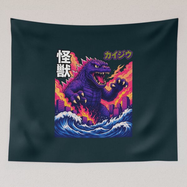 Item preview, Japanese Kaiju Ocean Monster Poster designed and sold by Theprintshophi.