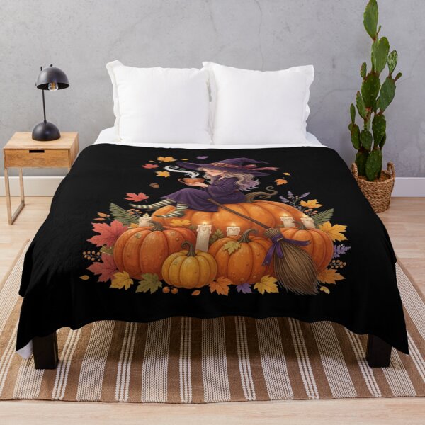 Item preview, Cozy Autumn Witch Halloween Pumpkin designed and sold by CF_VintageDesign.