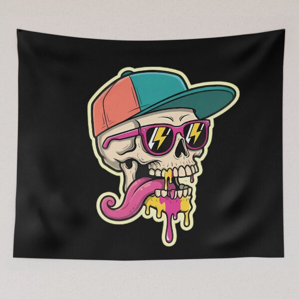 Item preview, Cool Urban Skull Wearing Sunglasses Cap designed and sold by Linework Studio.