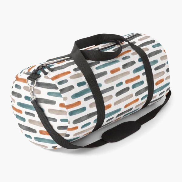 Item preview, Watercolor Horizontal Brush Strokes Pattern Teal Orange designed and sold by SayMaria.