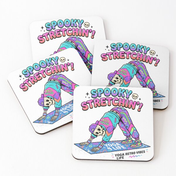 Item preview, Spooky Stretchin Retro Skeleton Yoga Downward Dog designed and sold by VibeTherapyArt.