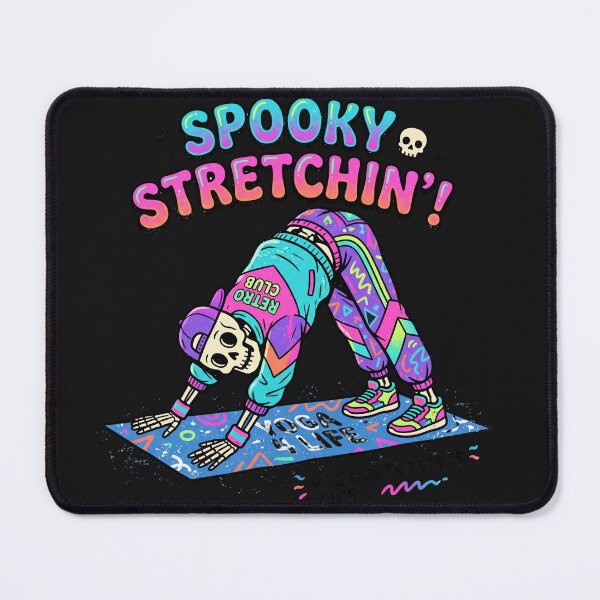 Item preview, Spooky Stretchin Retro Skeleton Yoga Downward Dog designed and sold by VibeTherapyArt.