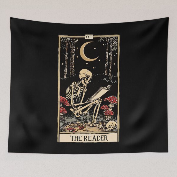 Item preview, the reader antique tarot cartomancy - skull and mushrooms with moon designed and sold by PatriciaAnn7.