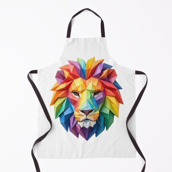 Item preview, Geometric Rainbow Origami Lion Art designed and sold by Marcu Ioachim.