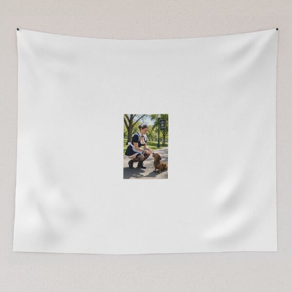 Item preview, Woman in Maid Outfit Feeding a Dachshund designed and sold by CathryneDelamort.