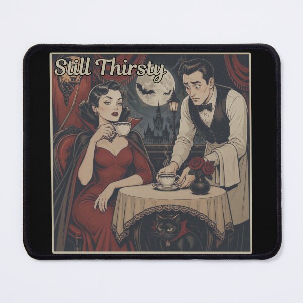 Item preview, Still Thirsty - Funny Halloween Vampire Drinking Coffee Design designed and sold by tellia-kallisto.