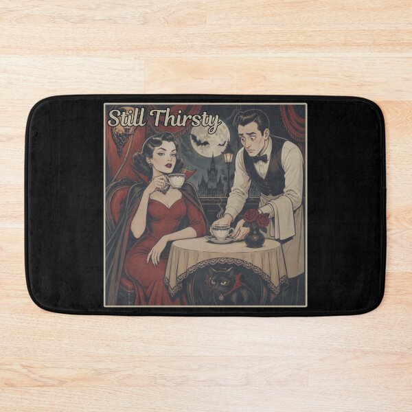 Item preview, Still Thirsty - Funny Halloween Vampire Drinking Coffee Design designed and sold by tellia-kallisto.